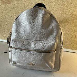 Coach Cream Leather Bag with Gold Details